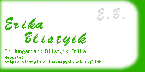 erika blistyik business card